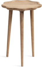 Kate and Laurel Alezar Modern Wooden Round Side Table, 15 x 15 x 22, Light Natural, Transitional Solid Wood End Table with Wavy Edge for Teen Bedroom Nightstand or Dorm Room Decor