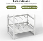 Record Player Stand,3-Tier Record Player Table with U-Shaped Vinyl Storage Up to 120 Albums,28" H End Table Turntable Stand with Storage,Record Table Vinyl for Living Room Bedroom