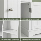HIFIT 2 Set 71" Tall Narrow Storage Cabinet with 2 Reversible Doors, Small Kitchen Pantry Cabinet with Adjustable Shelves & Spice Rack, Slim Storage Cabinets for Bathroom, Living Room, Entryway, White