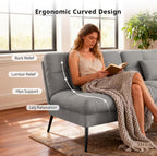 COMHOMA 72″ Convertible Futon Sofa Bed, Adjustable Backrest, Grey | Breathable Fabric Futon Couch with Pillows,Multi-angle Ergonomic Reclining,Space-saving Sleeper Sofa for Living Room