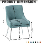 Dining Chairs Modern Style Velvet Upholstered Accent Chair Vanity Chair with Vertical Bar Tufted Chair with Silver Legs Set of 8 for Living Room,Dining Room,Bedroom