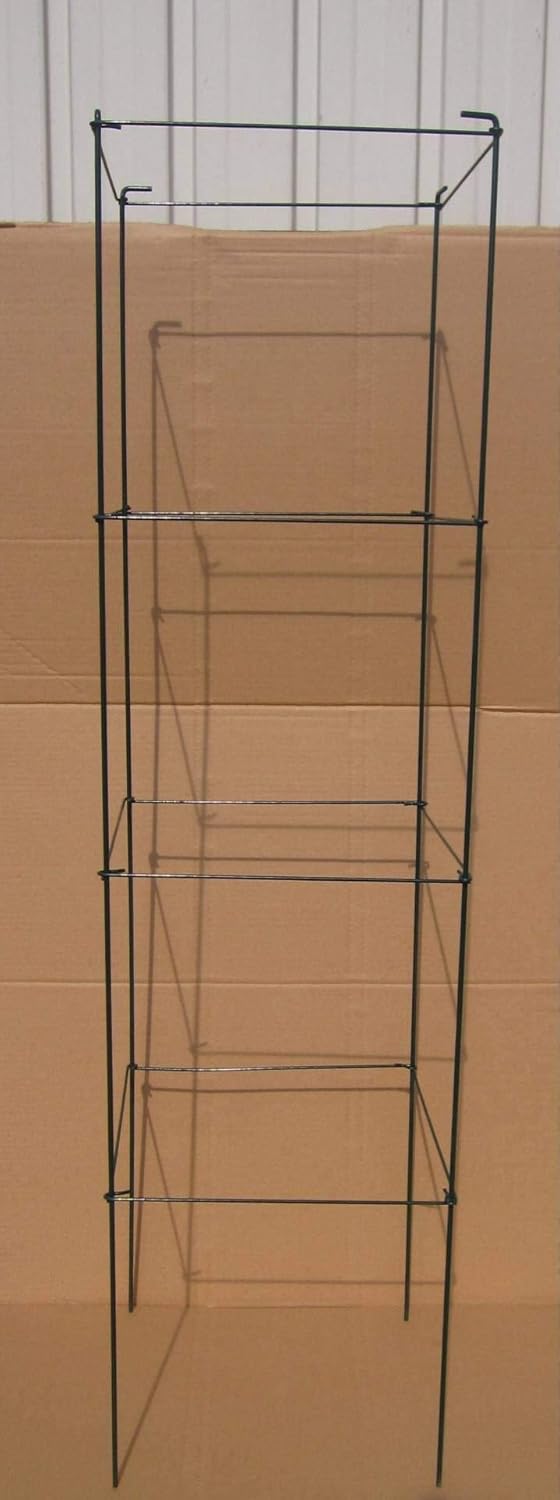Green Square Folding Tomato Cage Plant Support Stake Tower 12 inch by 46 inch, Pack of 10 Sets