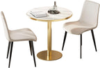 Round Modern Dinning 31.5 inches Bistro Table Tulip with Faux Marble top,Easy Assemble,Sturdy Metal Frame Diameter