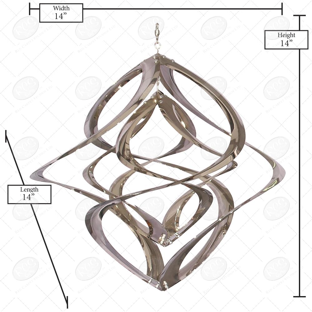 Red Carpet Studios The Original Double Helix Cosmix Wind Spinner, 14-Inch, Chrome
