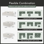 Gericco 113" Modular Sectional Couch, Cloud Sofa with Deep Seats, Upholstered Corduroy U-Shaped Sleeper Sofa with Chaise, 3-Seater Couches for Living Room, No Assembly Required, Beige