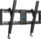 Pipishell Tilt TV Wall Mount for 37–82 inch TVs up to 132 lbs | tilting tv mount, fits 12″-24″ wood studs, 1.5″ low profile, 8° tilt, quick lock & release pull cord, max VESA 600x400mm