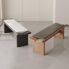 Modern Wooden Long Shoe-Changing Bench for Bedroom Dressing Room Leather Bed end Upholstered Entryway(Medium)