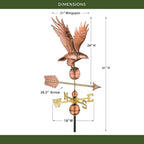 Good Directions Polished Copper Eagle Weathervane – Decorative Rooftop Accent for Barns, Homes, Sheds, and Cupolas – Durable & Handcrafted