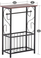 Side Table,Narrow End Table for Small Spaces,Snack Couch Table with Holder,Nightstand for Living Room,Bedroom,Office,Bathroom,Balcony (Coffee)