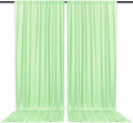 2 Panels Light Green Backdrop Curtain, 10 x 7 Feet Background Curtains for Parties, Weddings, Baby Showers, Bachelorette Halloween, Christmas Birthday Party Photoshoot Backdrop Curtains Decorations