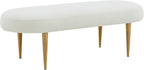 SAFAVIEH Couture Collection Corinna Glam Ivory Boucle/Gold Leg Oval Bench
