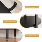 ComfyCorner 4 Tier Bookshelf with Cabinet, 71" Tall Display Bookcase Black