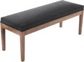 Linen Dining Bench Upholstered Entryway Bench Farmhouse Shoe Bench Seat Ottoman for Hallway Living Room Bedroom End of Bed Dining Room Kitchen, 45.5" Long, Charcoal