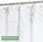 MitoVilla Extra Long Leaves Shower Curtain 72 x 84, Vintage Bathroom Shower Curtain with Plant Leaves, XL Rustic Spring Fabric Cloth Shower Curtains for Chic Bathroom Decor