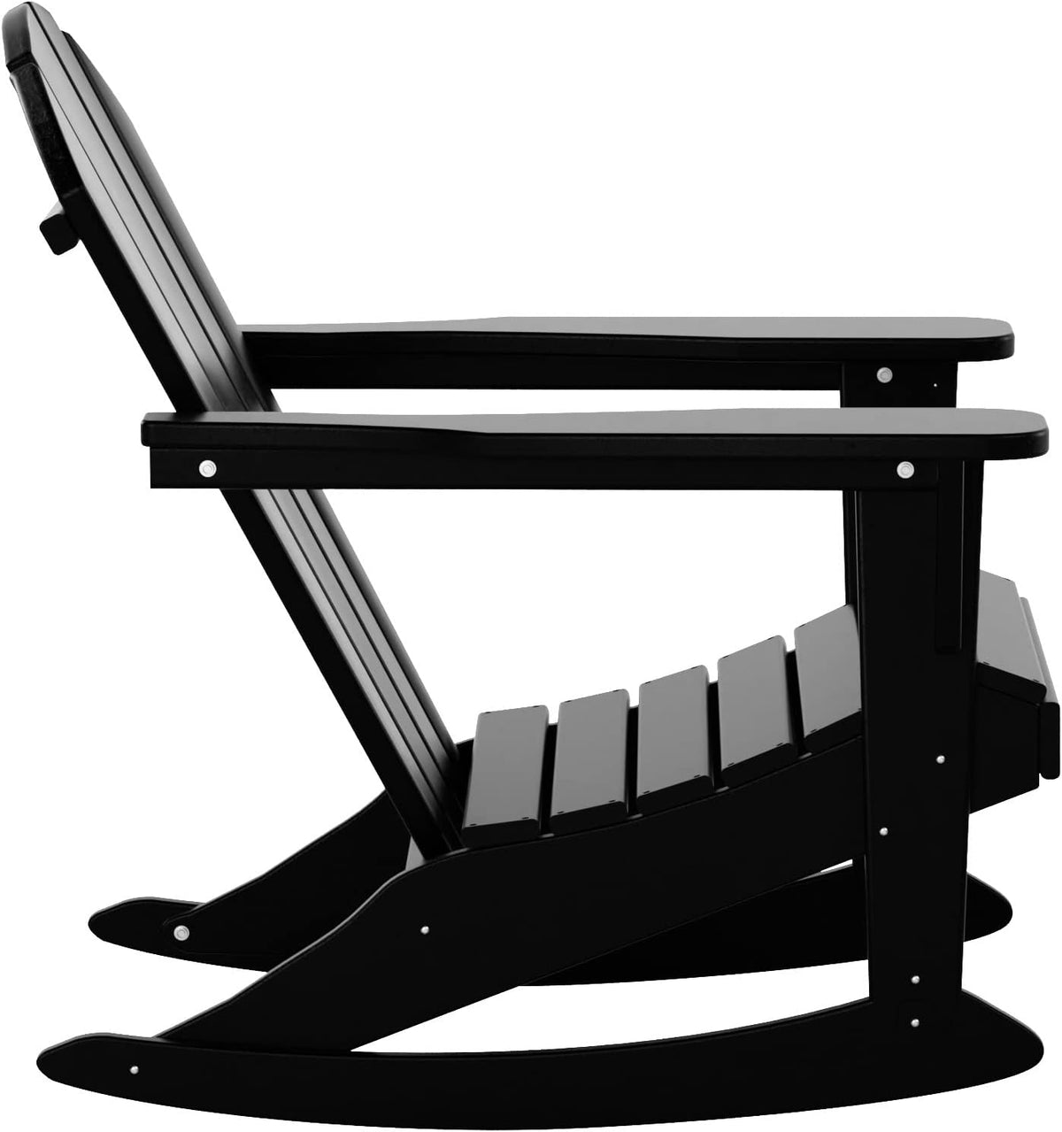 WestinTrends Malibu Outdoor Patio Porch Rocking Adirondack Chair (Set of 4), Black