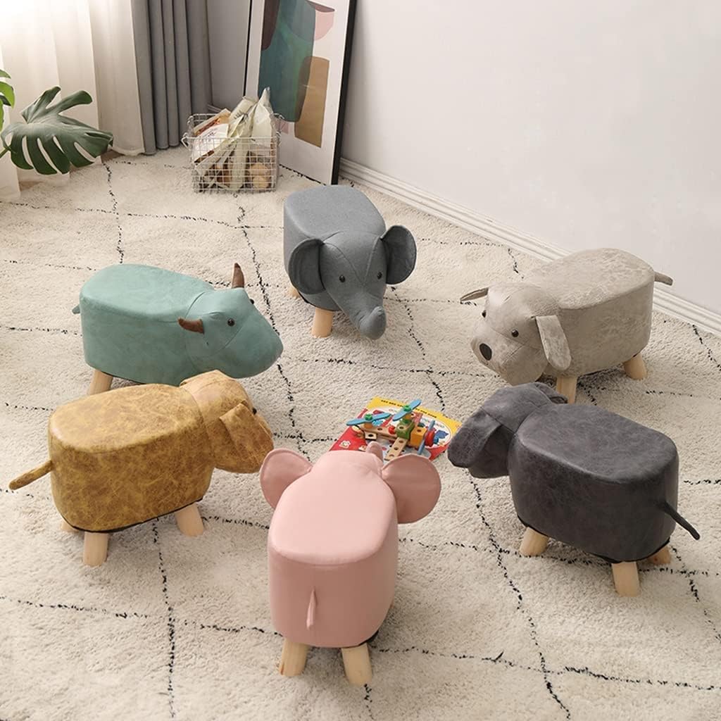 Low Stool Cartoon Footstool, Solid Wood Sofa Stool, Elephant Shape Home Shoe Changing Stool, Side Table Foot Stool Stable