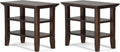 SIMPLIHOME Acadian Solid Wood 14 inch Wide Transitional-Style Narrow Side Tables in Brunette Brown for the Living Room and Bedroom (Set of 2)