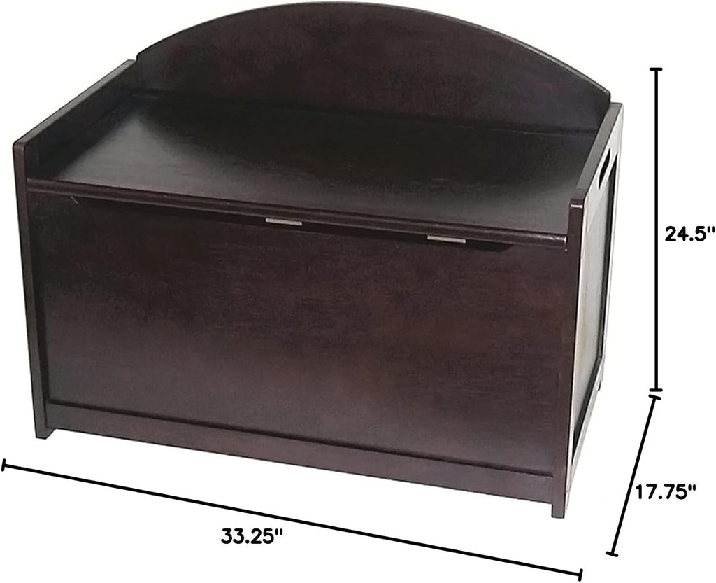 Lipper International Child's Toy Chest, 33.25" W x 17.75" D x 24.5" H, Espresso Finish