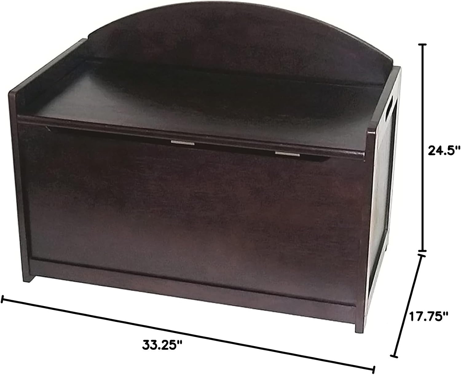Lipper International Child's Toy Chest, 33.25" W x 17.75" D x 24.5" H, Espresso Finish