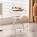 Circle Side Table, Round Modern End Table, Waterproof & Durable, Small Coffee Table for Living Room, Bedroom, Bedside, Versatile Accent Table - Transparent