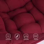 Welnow Lazy Chair for Living Room, Modern Reading Accent Chair with Armrests and a Side Pocket, Leisure Upholstered Lazy Sofa for Small Space, Bedroom, Dorm, Burgundy