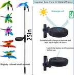 EiGreen 6 Pack Solar Garden Stake Lights Outdoor, Yard Figurine Stake Light, Flower Hummingbird Dragonfly Butterfly for Patio Yard Pathway Decoration (Garden)