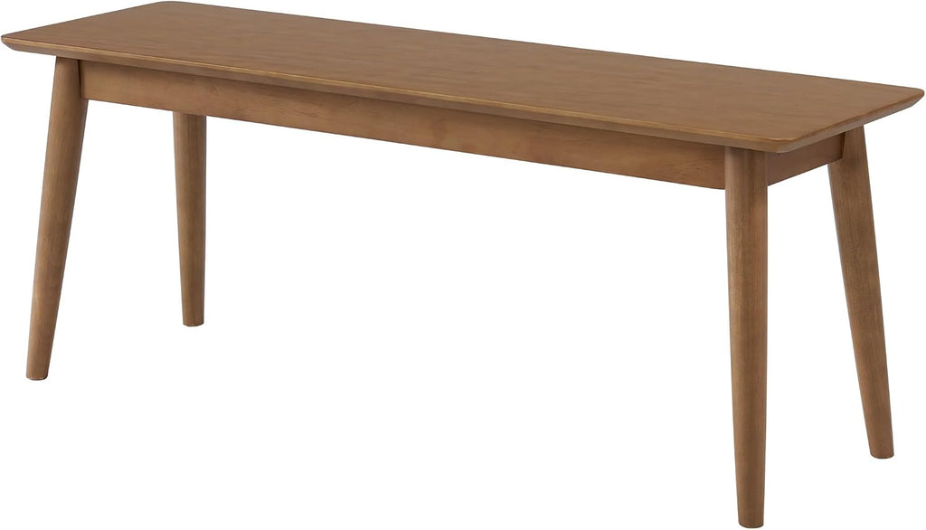 Alaterre Furniture Calais Dining – Mid Century Modern 46-Inch Solid Wood Dining Bench – Entryway Bench with Minimalist Design for Entryway, Dining Room, Kitchen, or Bedroom (Warm Pecan Finish)