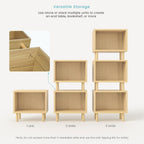 Home Zone Living Stackable Storage Cube End Table with Door or Shelf Options, Modular Bookshelf or Side Table for Living Room or Office