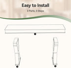 63-Inch Solid Wood Console Table, Farmhouse Entryway Table with X-Shaped Legs, Long Sofa Table for Living Room, Hallway, or Foyer, Easy Assembly, Anti-tip Kits