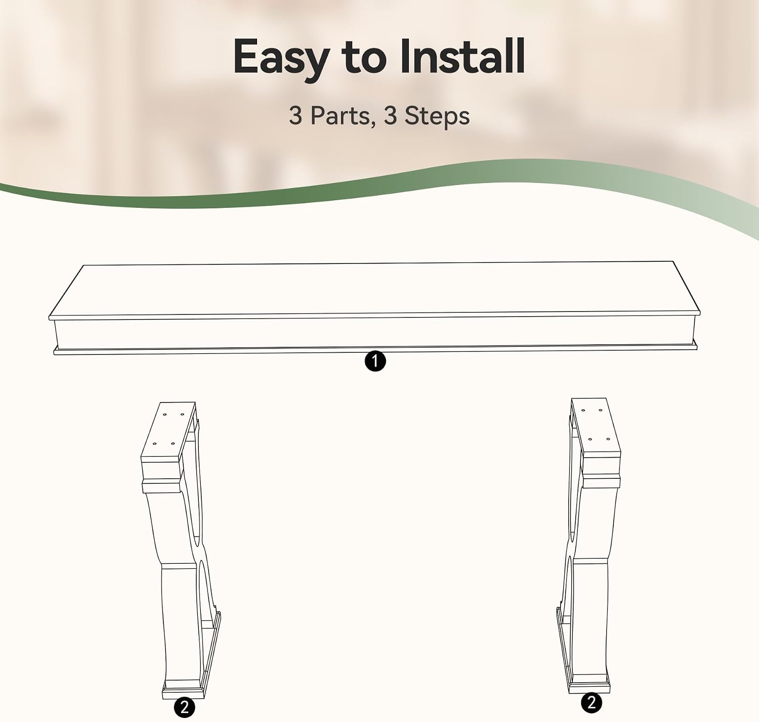 63-Inch Solid Wood Console Table, Farmhouse Entryway Table with X-Shaped Legs, Long Sofa Table for Living Room, Hallway, or Foyer, Easy Assembly, Anti-tip Kits