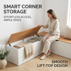 L Shape Kitchen Breakfast Nook Bench, Kitchen Corner Nook Bench Seating with Hidden Storage, Corner Dining Bench for Entryway. (White + Yellow)