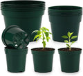 15 Pack 4/6/8 Inch Plant Nursery Pots, Thickened Plastic Pots for Plants with Drainage Holes, Sturdy Seedling Pots, Seed Starting Pot, Flower Pots for Indoor Outdoor Plants, Green