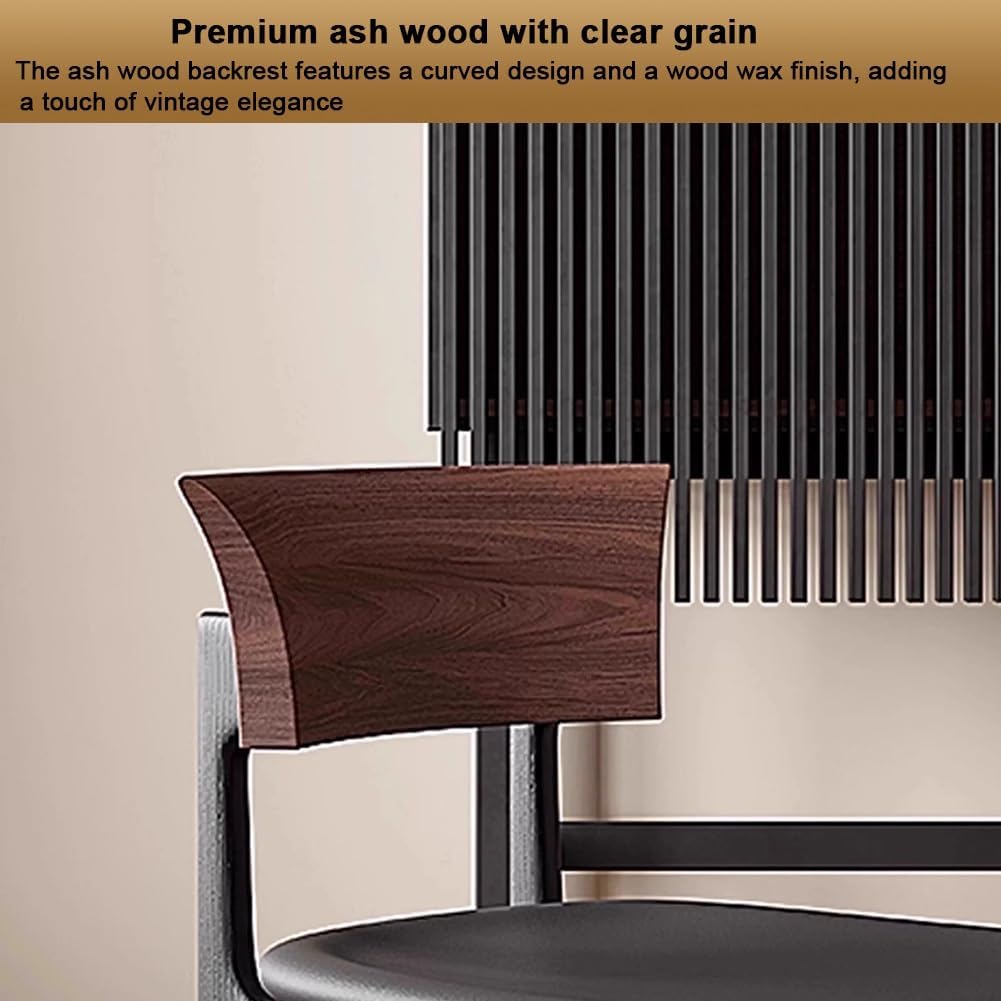 Etlegor Modern Leather Dining Chairs, Mid-Century Minimalist Breakfast Chairs with Comfortable Backrest and Sturdy Metal Legs for Kitchen & Dining Room Cafe(2PCS)