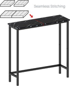 HollyHOME Narrow Sofa & Console Table, 29.5" Slim Entryway Table, Sofa Stand, Hallway Shelf, Bedroom, Living Room, Foyer, Black Marble