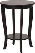 SlickBlue Space-Saving 2-Tier Round End Table with Premium Wood Legs and Floor Protection