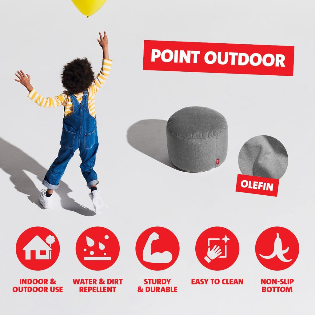 Fatboy Point Outdoor Pouf Ottoman, Rock Grey