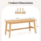 Giantex 39.5" Bamboo Dining Bench with Handwoven Rattan Seat, 600lbs Capacity, Shoe Ottoman, Kitchen Table Bench for Indoor Outdoor, Bedroom, Bathroom, Front Door, End of Bed, Entryway (Natural)