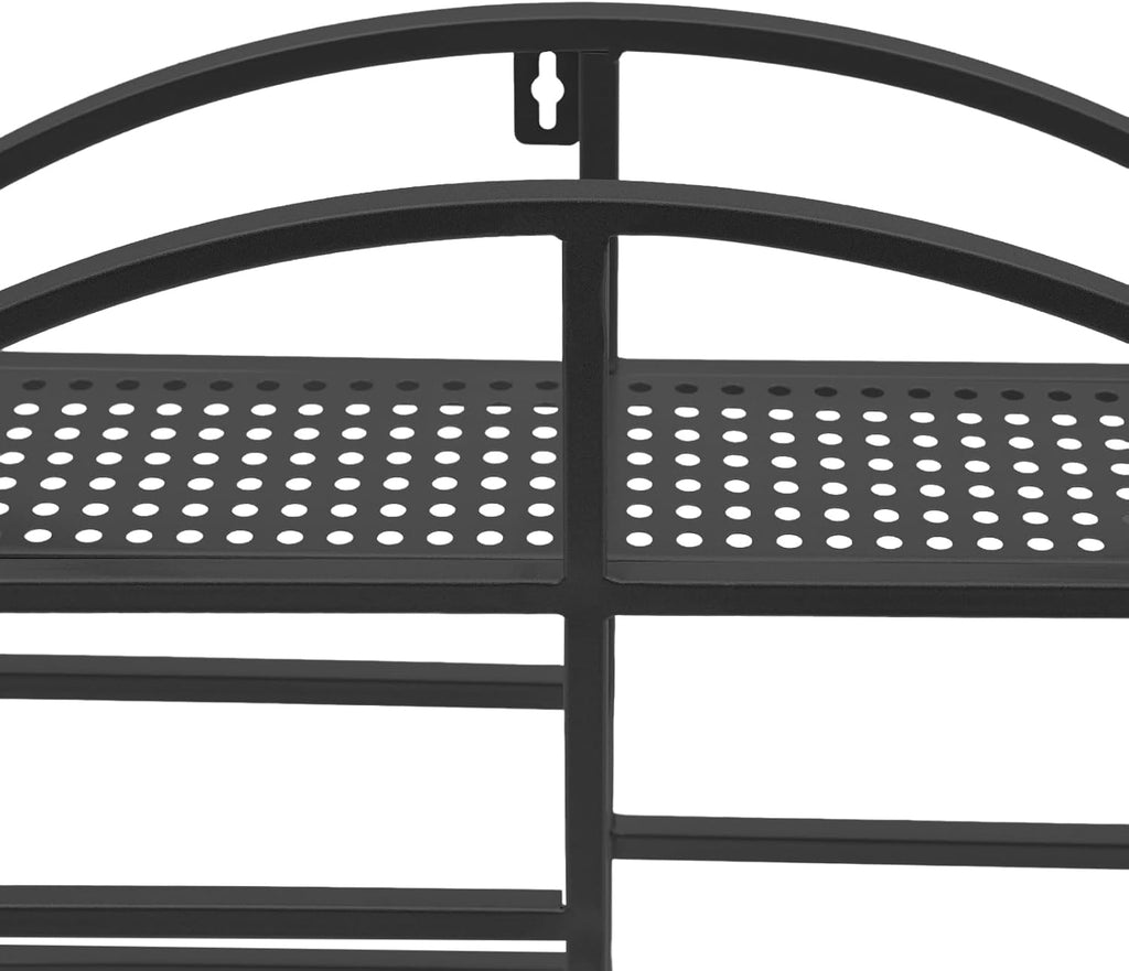 Round Wall Mounted Wine Rack 23.6Inch Metal Wine Display Rack Wine Glass Goblet Holder Bottle Holder for Bar Wine Cellar Kitchen Storage Display (Black)