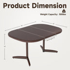 Chromcraft Table for 4 Person and 6 Person, Extendable Wooden Kitchen Room Table with 18" Extension Leaf (Walnut)