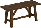 Giantex 38" Wooden Dining Bench, Farmhouse Entryway Bench with Rubber Wood Frame, 400 LBS Capacity, Shoe Rack Benchs, Narrow End of Bed Seat for Kitchen, Living Room, Bedroom, Hallway, Brown (1)
