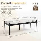 CIMOTA Modern Linen End of Bed Bench, Upholstered Bedroom Ottoman Bench Entryway Bench for Hallway/Dress Room/Living Room, Window Ottoman Bench with Solid Wood Legs, 54 Inch Long, White