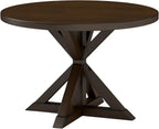 Roundhill Furniture Windvale Cross-Buck Base Dining Table, Espresso