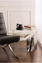 Modern Stainless Steel Side Table – Seamless Integrated Design, Sturdy and Stylish, Perfect for Living Room, Sofa Side, Coffee Table Use.