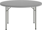 Flash Furniture 4 ft Plastic Round Folding Table, Dark Gray | Durable Construction, Commercial Use