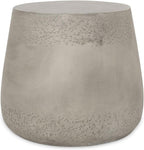Modern Unique Design Side Table Indoor Outdoor Accent Table,Weatherproof Magnesium Oxide End Table for Living Room Bedroom Night Stand Bedside Table,No Need Assembly (Gray, 19''Lx19''Wx16.3''H)