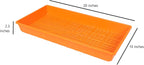 SUNPACK 10" x 20" Heavy Duty Mesh Plastic Seed Starting Tray, Orange, 2.3" (Pack of 10) - Ensures Water Drainage and Aeration, Perfect for Greenhouses or Indoor Gardening