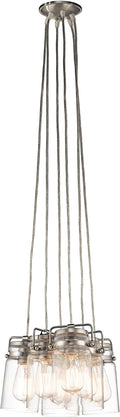 KICHLER Brinley 7.75" 6 Light Pendant with Clear Glass Brushed Nickel