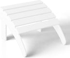 WestinTrends Outdoor Patio Adirondack Ottoman Foot Rest, All Weather Poly Lumber Foot Stool for Adirondack Chair, Widely Used for Outside Porch Pool Lawn Backyard, White