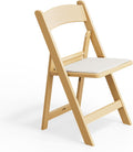 VINGLI Resin Folding Chairs with Cushion, Foldable Plastic Chair with Comfortable Padded Seats, Perfect for Event Party Indoor Outdoor, Natural, 1 PC