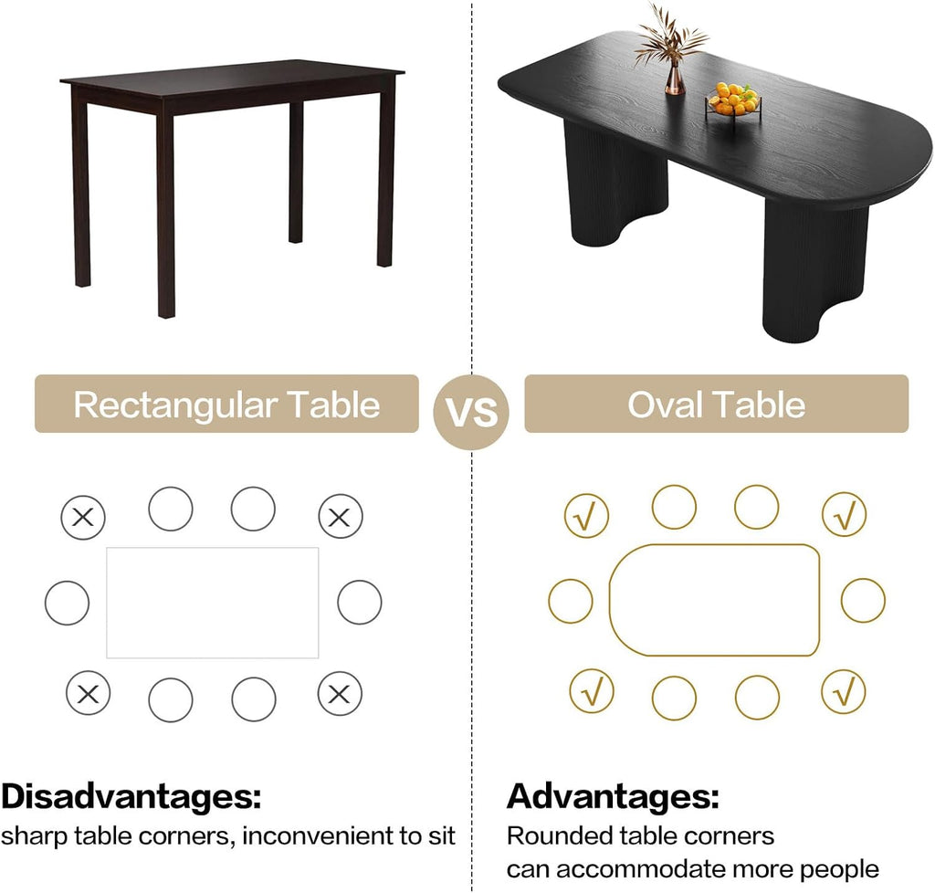 Guyii 62.99" Dining Table Set with 4 Chairs, Modern Kitchen Table Set, Indoor Dining Table for Kitchen, Bar, Living Room, Breakfast Nook, Small Space, Black